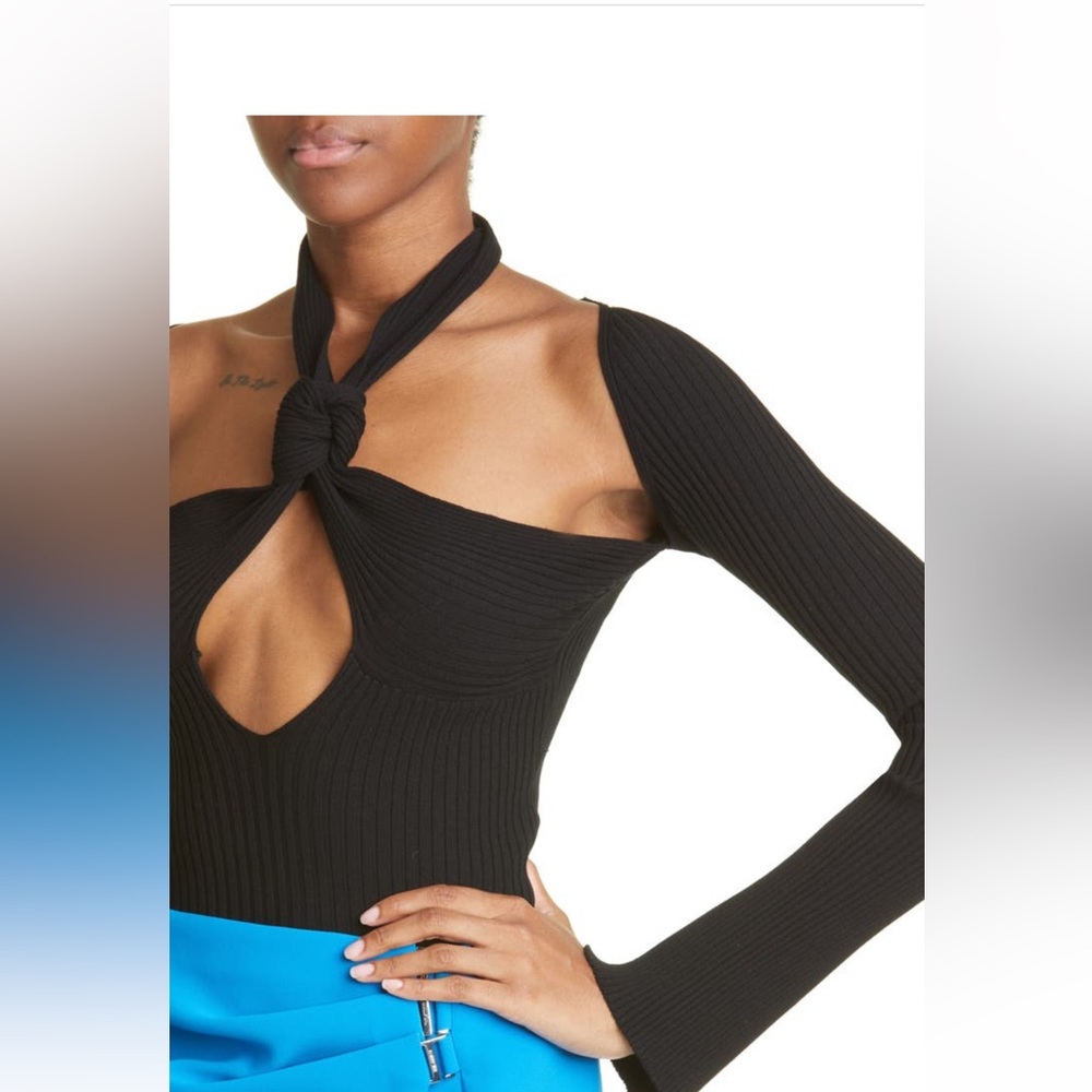The Attico Mali Cutout Halter Neck Sweater